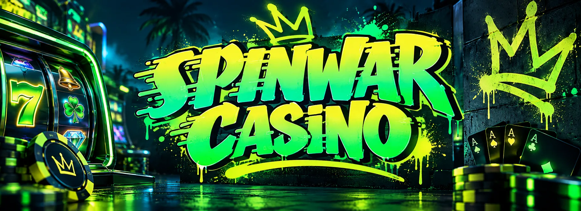 Spinwar Casino Pay N Play -pikakasinon banneri suomalaisille pelaajille